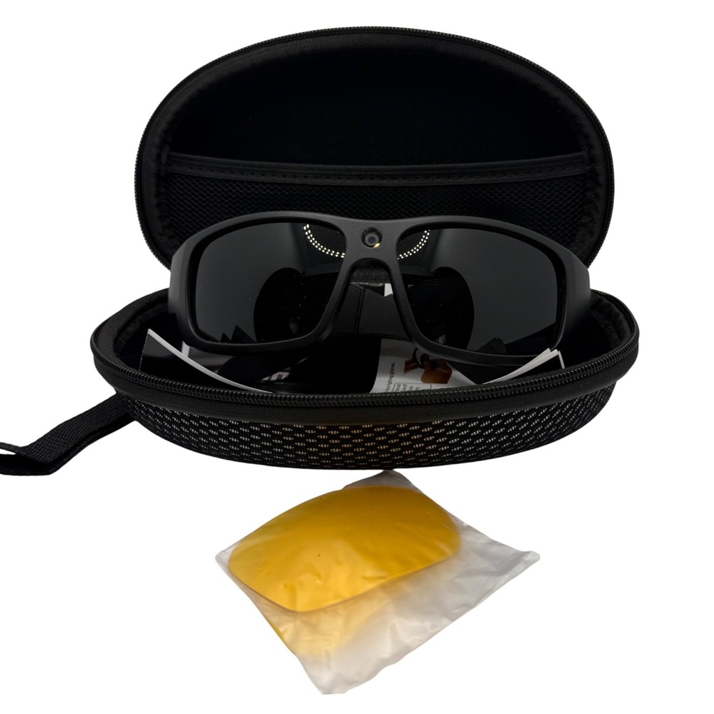 GoVision Video Sunglasses/Lenses/Case/SD Card/Booklet Untested +Cable Missing+